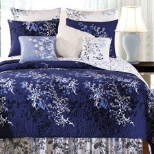 Mazarine Floral King Bed Skirt Drop Length: 18 inches