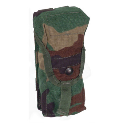 USGI MOLLE Woodland Double 30 Round Mag Pouch   Used Serviceable