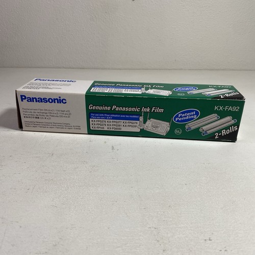 2 Genuine Panasonic KX-FA92 Sealed Ink Film Rolls for Plain Paper Fax Machines