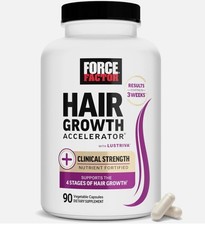 Force Factor Hair Growth Accelerator 90 Capsules Biotin Lustriva Men Women
