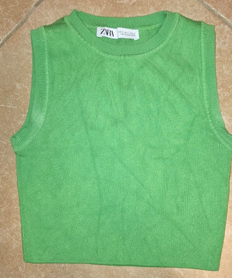 Zara Women grün Ripp Tank Top Gr. S