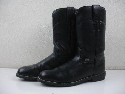 Justin Basics Women's 6 C W Wide JBL3000 Black Leather Basic Roper Cowboy Boots