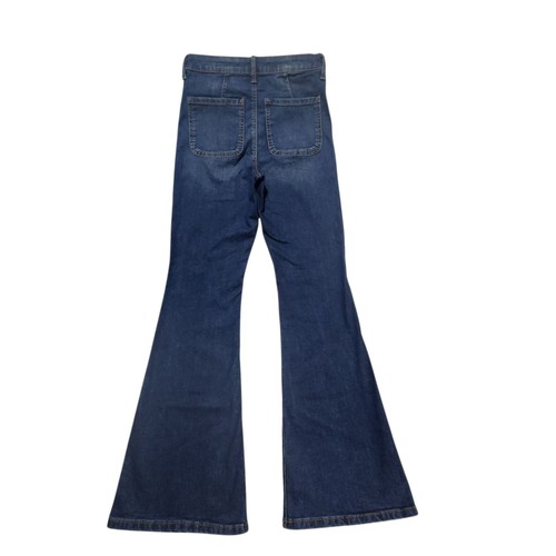 Pantalones de mezclilla Celebrity rosa acampanados lavado oscuro cintura trenzada elástica para mujer 7/28 - Imagen 2 de 13