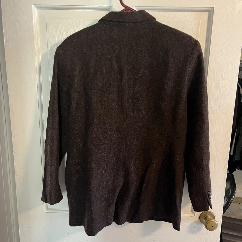 Vtg Tweeds Women Brown Wool Blazer 10 Lined Academia Classic Preppy Shoulder Pad - Image 2 of 4