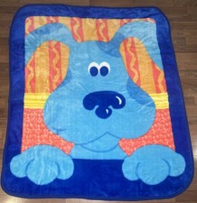 Vtg Blue's Clues Thick Luxury Plush Throw Blanket 2000 Viacom Y2K HTF 50x60 Kids