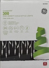 Ge 300-Count ConstantON Clear Mini Incandescent Icicle Christmas Lights 8.8-Feet