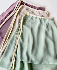 Adult Chiffon Wrap Ballet Dance Skirt Pink Mauve Green Purple Black Ombre Dipdye