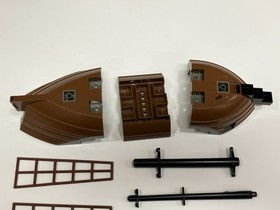 vintage Lego: Pirates 6271 Imperial Guards - Mast, Mast Rigging, Boat Hull