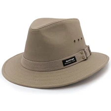 Panama Jack Men's Original Canvas Safari Sun Hat, 2 1/2" Brim, UPF (SPF) 50+