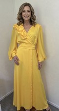 Kevan Jon Bespoke Yellow Dress uk16 Royal Ascot races wedding guest party event 