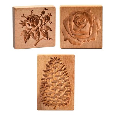 Handmade Novel Carved Cookie Mold Cookie Cutter Cake Baking Wooden Gingerbread