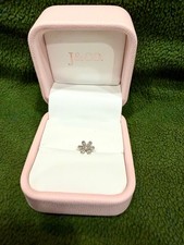 J & Co. Flat Back Gardenia Flower Flat Back Earring Wh Gold Cz 5 mm Back
