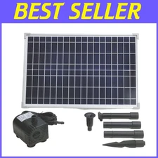 Solar Water Pump: 25W Panel, 370GpH, Dry-Run Protection