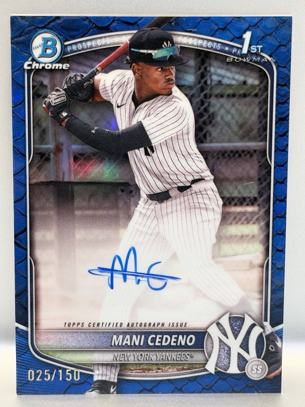 2025 Bowman Chrome - Prospect Autographs Mani Cedeno #CPA-MCE Blue /150