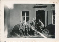 Foto WK2 Soldaten Wehrmacht Marschstiefel Uniform Schiffchen Fahrrad M1.99