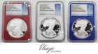 2016-W Proof American Silver Eagle Red White and Blue Set FDOI NGC PF70