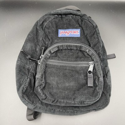 RARE Vtg 90's Jansport Teardrop Corduroy Black Mini Backpack Bag