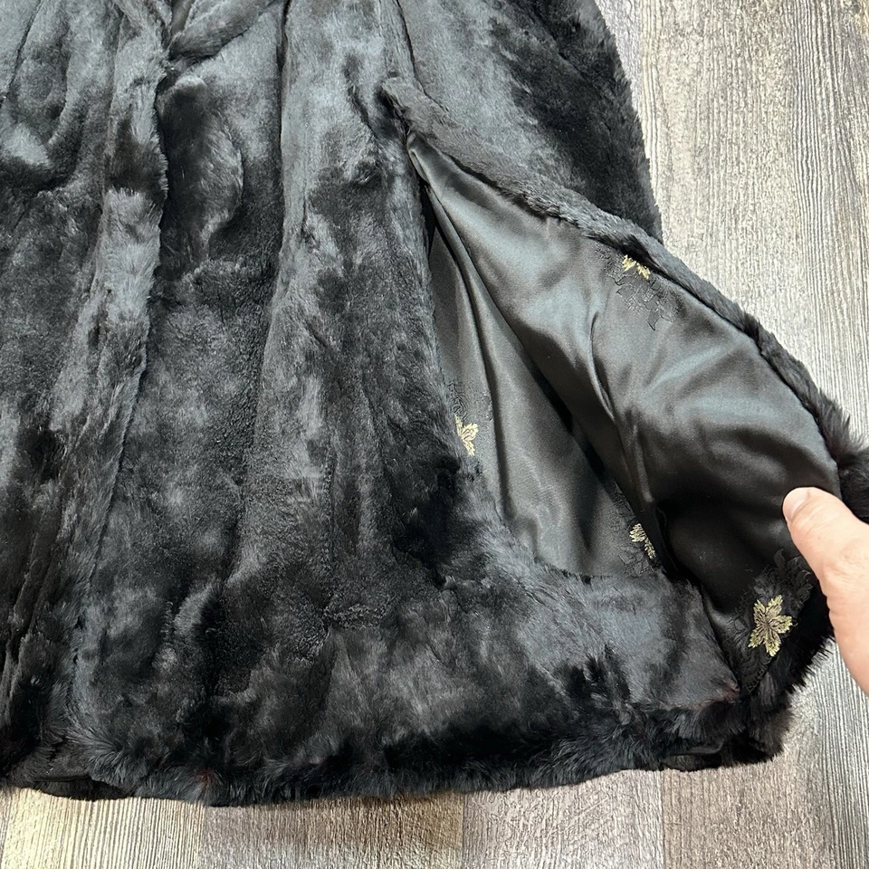 Capa de ópera de piel de visón negro genuino de colección de los años 50 pieles George Pilney EE. UU. Talla única Foto 4 de 4
