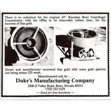 Duke's Manufacturing Company Concentrator Reno NV 1986 Mining Ad SJA3-H3