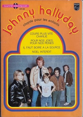 JOHNNY HALLYDAY Singt Pour Les Enfants Book Disc 45 T 1976