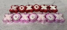 13 pc. Assorted Red  Pink Glitter Heart Valentines Day Ornaments