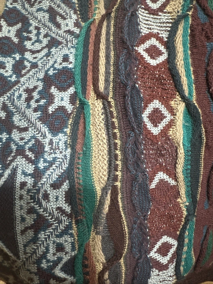 Vintage Mens XL Coogi Sweater Blues, Greens, Browns And Purple YT12 - Image 4 of 4