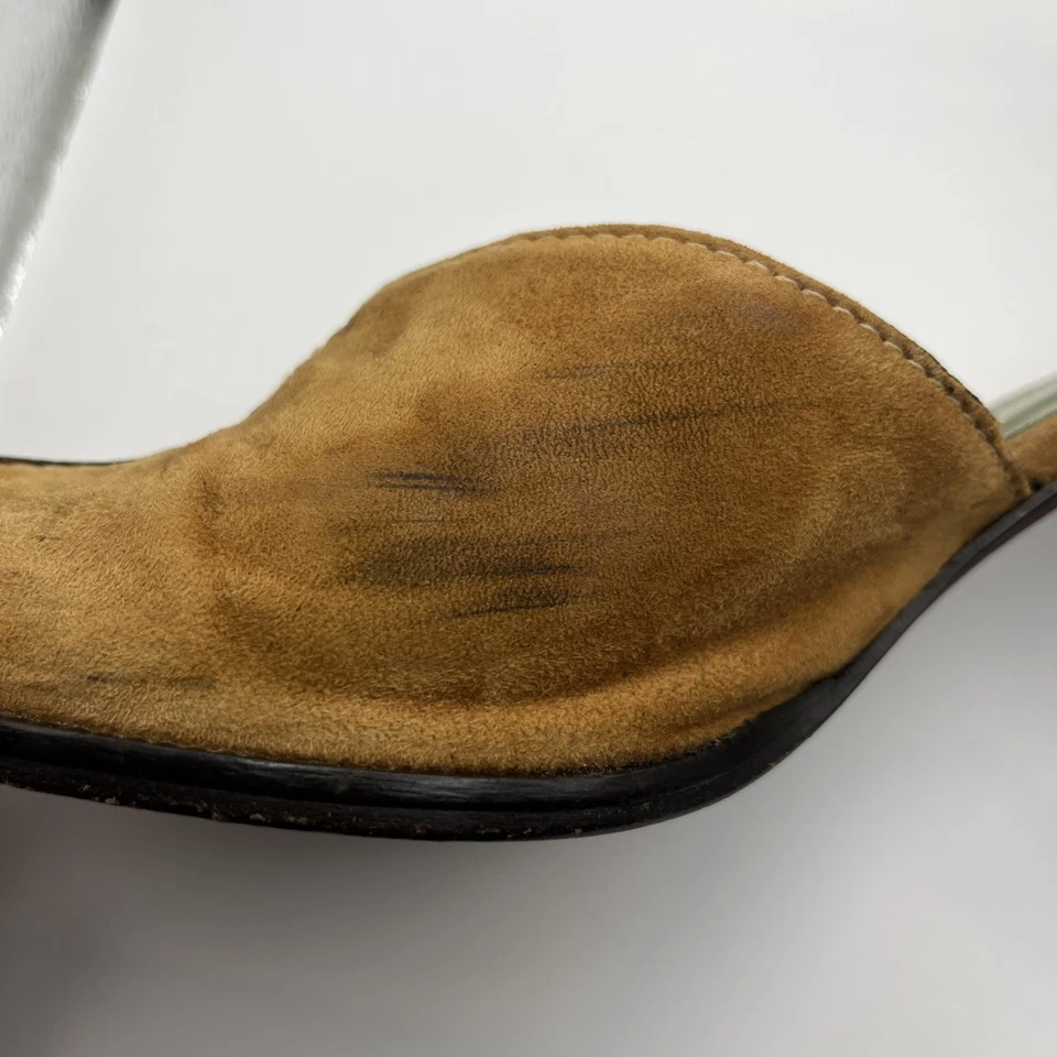 Donald J. Pliner Ozara Vintage Brown Suede Mules W/heel Size 7.5 - Image 4 of 4