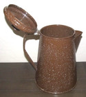 Vintage Brown White Speckled Enamelware Coffee Pot 12 Cup Camping Cowboy Coffee — photo 6