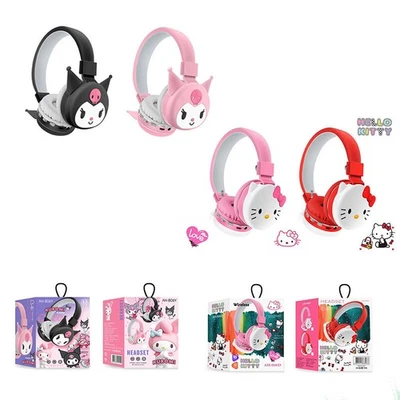 MARKENLOS Kuromi Kitty Over-Ear-Kopfhörer Bluetooth Kabellos Stereo Bass Kopfhorer D