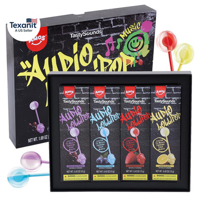 Music Lollipop Candy Suckers   Tastysounds Audio Hip Hop Singing Lollipop, Assor