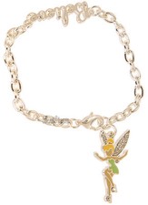 Disney Peter Pan Tinkerbell Fairy "I Believe" Pendant Charm Chain Bracelet NWT