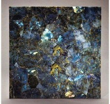 Dark Blue Labradorite Gemstone Square Table Top Luxury Countertop Home Decors