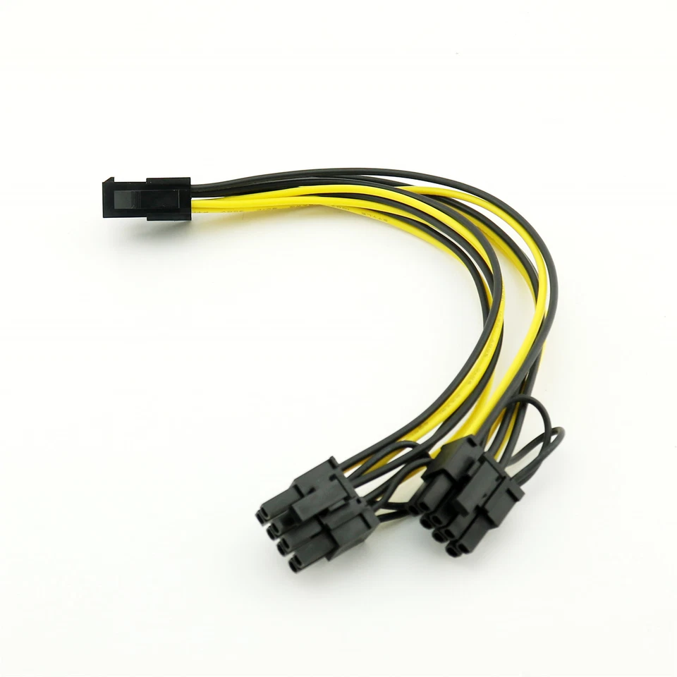 10x PCI-E 6 Pin to 2x 6+2 Pin 6-pin/8-pin Power PCIE PCI Express Splitter Cable - Image 2 of 4