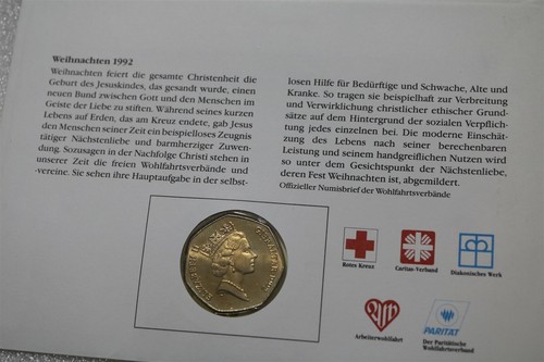 GIBRALTAR CHRISTMAS 50 PENCE 1992 SCARCE GERMAN COVER B39 #173 - Picture 4 of 4