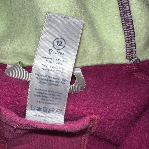 Ivivva Scuba Hoodie Jacket Girls Sz 12 Full Zip Pink Purple - Picture 3 of 5
