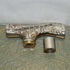 Solid Brass Derby Head Handle Wooden Walking Stick Cane Vintage Christmas Gift