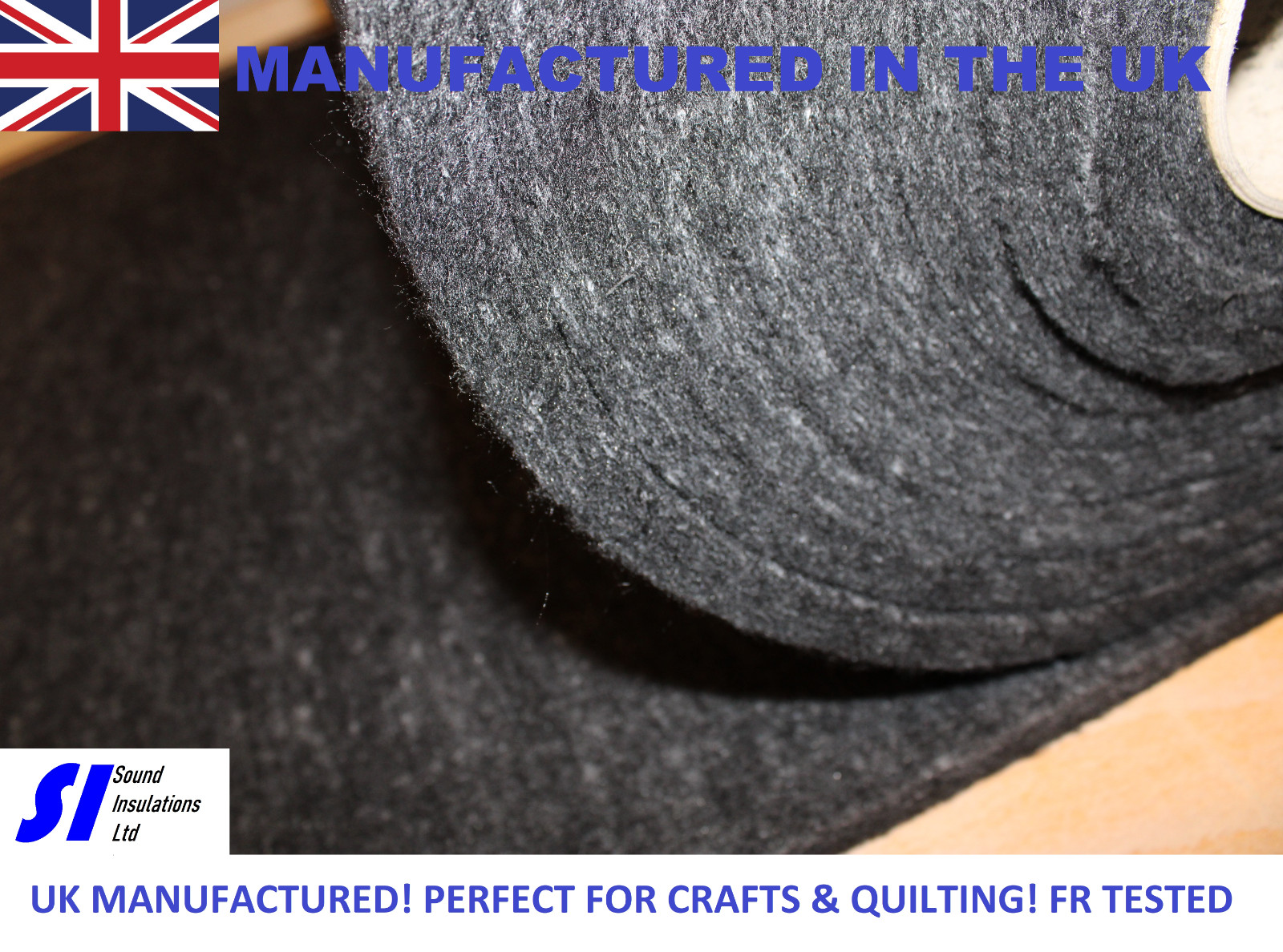 1m x 1m SIFelt™ 20mm 400gsm Polyester Wadding Roll Fire Retardant Quilting UK