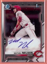 2021 BOWMAN CHROME DRAFT 1ST MATHEU NELSON AUTO!! MN1