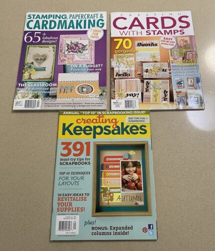 3 x Cardmaking Stamping & Paper Craft Magazines Creating Keepsakes Oct Sept 2012