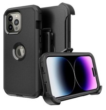 For iPhone 14 13 12 11 Pro Max Shockproof Rugged Heavy Duty Case Belt Clip