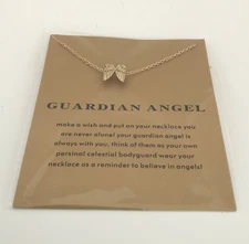 Gold Dipped Guardian Angel Necklace perfect for any occasion Wings dogeared