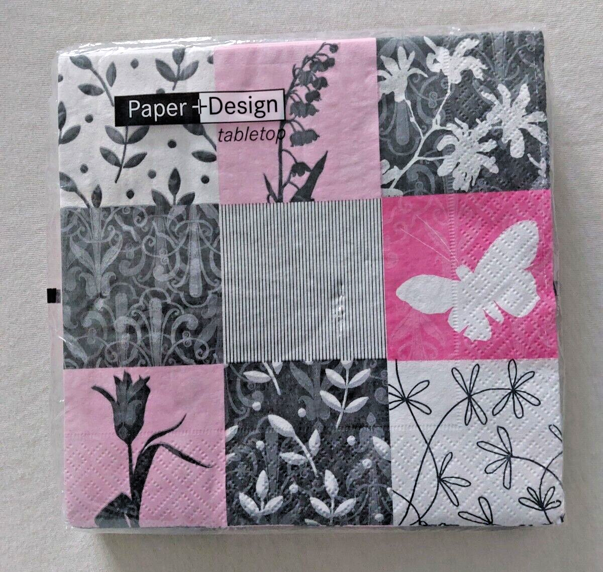 NEW! 20 Paper Party CHECKERED SHADOWS Napkins - 3 Ply Luxury Tissue Serviettes