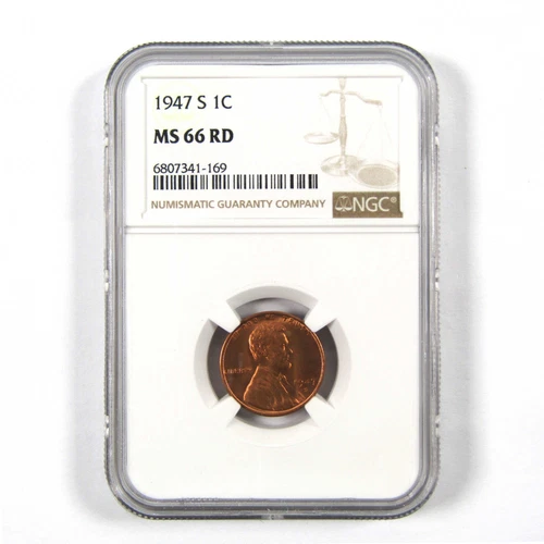 1947 S Lincoln Wheat Cent MS 66 RD NGC Penny 1c Uncirculated SKU:I9693