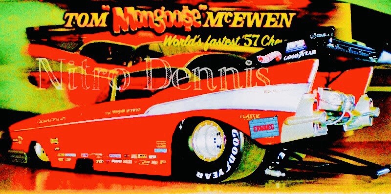 NHRA Tom MONGOOSE McEwen 1:16 Milestone DIECAST 57 Chevy NITRO