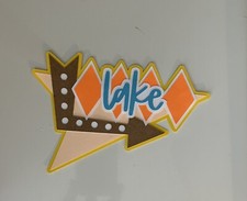 Lake Handmade Scrapbook Title Die Cut Paper Pierced