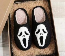 Scream Black Womens SLIPPERS Spooky/halloween