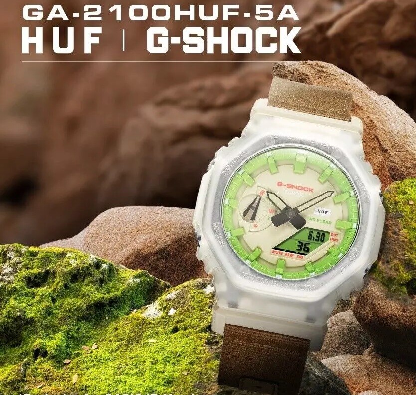 未使用級　G-SHOCK HUF コラボGA-2100HUF-5AJR GA2100HUF-5A | Transparent Analog-Digital Men's Watch - G