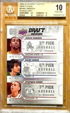2009 POP 5 STEPHEN CURRY / JAMES HARDEN RC ROOKIE UD DRAFT BGS 10 PRISTINE!