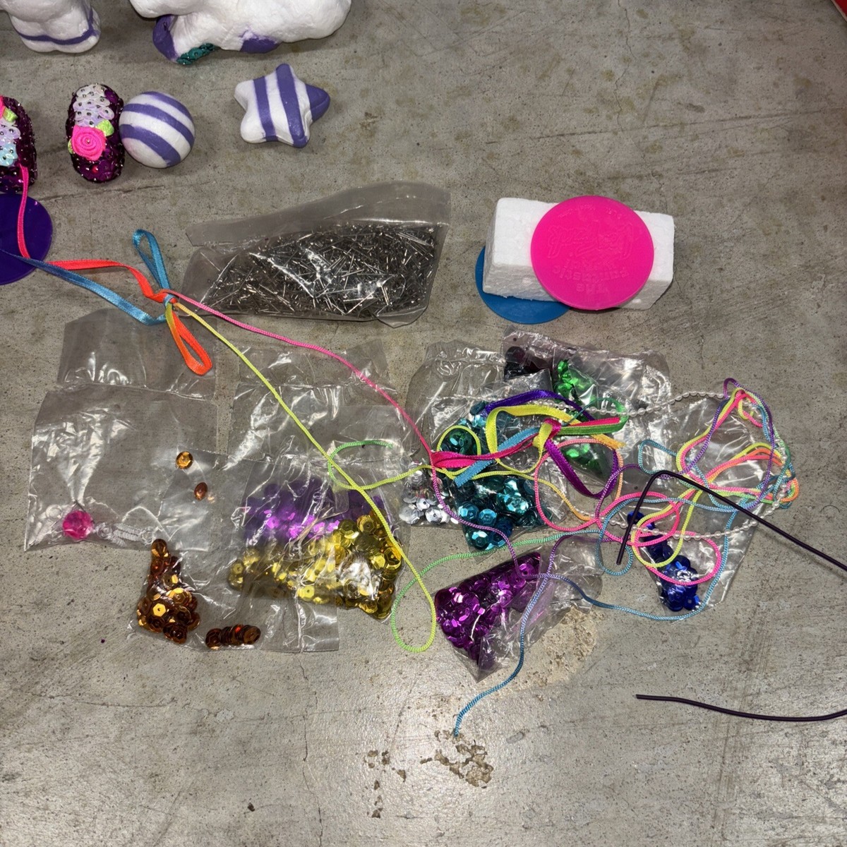 Vintage 90s Fantastic World Lisa Frank Sequin Art Sparkling