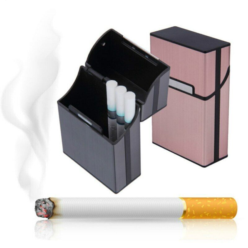 Tobacco Holder Aluminum Pocket Box Storage Container 20 Cigarette Case Lighter